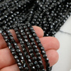 Spinel czarny kostka fasetowana 4mm [sznur 38cm]