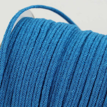Sznurek sutasz prążkowany 4mm metalizowany niebieski [1metr]