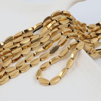 Hematyt listek rzeźbiony złoty 8x4mm