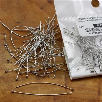 Szpilka z kulką srebrna 40mm [50szt]