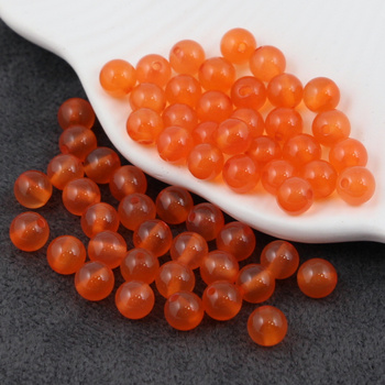 Agat brazylijski kula gładka pomarańczowa 6mm