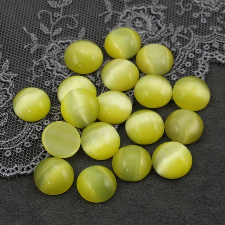 Kaboszon kocie oko okrągły żółty 12mm