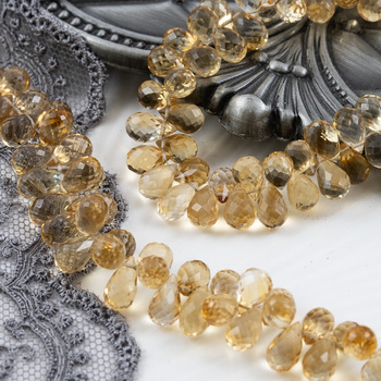 Cytryn kropla fasetowana 10x5mm [para]