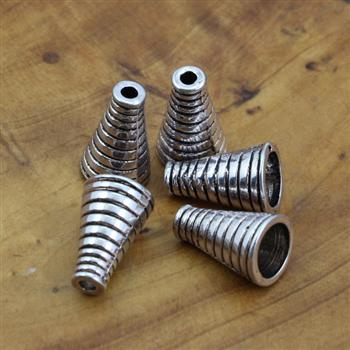 Metalowa czapeczka ozdobny stożek srebrny 16x10mm