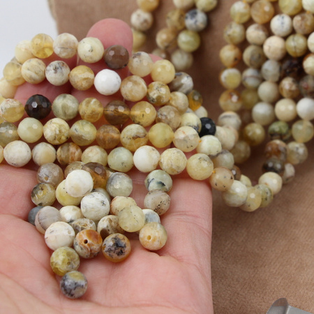 Opal żółty kula fasetowana 8mm