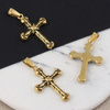 Zawieszka krzyż z krawatką stal szlachetna pozłacana 26x17mm