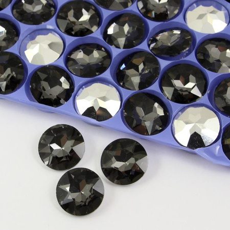 Kaboszon diamentowy szlif moneta silver night 18mm [2szt]