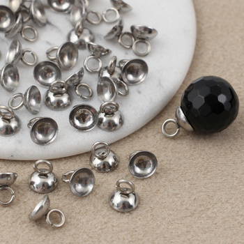 Kapturek miseczka krawatka srebrna stal szlachetna 6mm