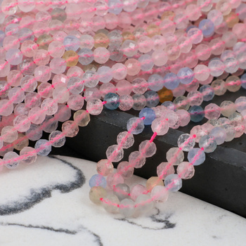 Morganit kula fasetowana 5mm [sznur 39cm]