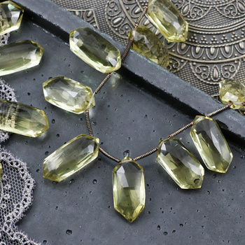 Kwarc lemon markiza fasetowana 15x8mm