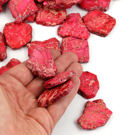 Jaspis lazurowe wybrzeże nieregularny plaster różowy