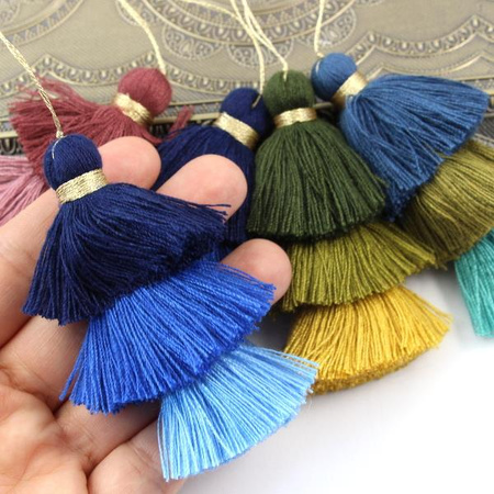 Chwost potrójny niebieski mix 75x40mm