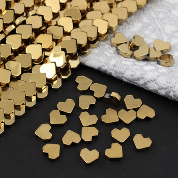 Hematyt złoty serce 8mm