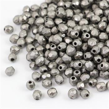 Fire Polish 4mm Crystal Full Chrome Etched [40szt]