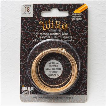 Beadsmith Drut miedziany półokrągły GOLD 1mm/3,6m