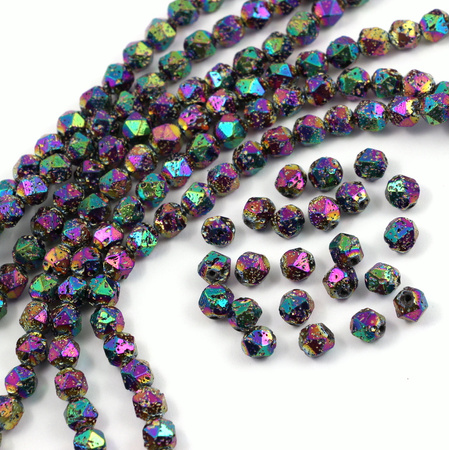 Lawa wulkaniczna platerowana różowo-zielona bryłka 8mm