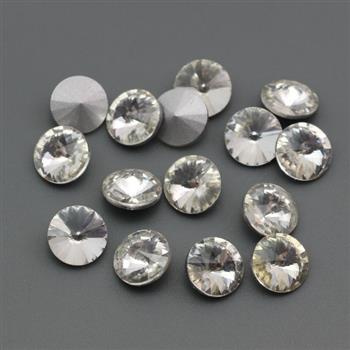 Kaboszon szklany moneta stożkowa fasetowana crystal 10mm