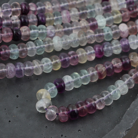 Fluoryt tęczowy oponka gładka 8x5mm