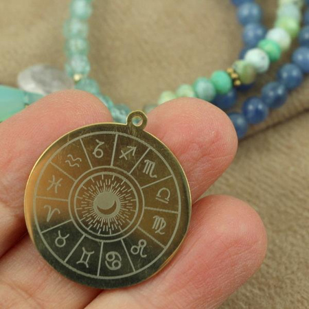 Zawieszka zodiak stal szlachetna pozłacana 28mm