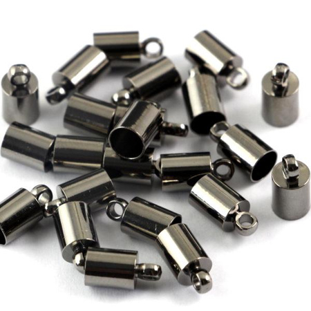 Tulejka do wklejania metalowa prosta czarna 5,5mm [6szt]