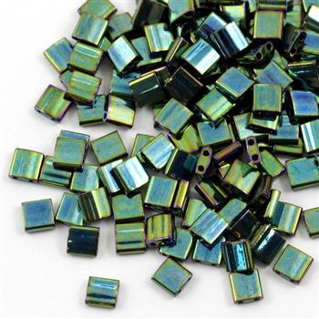 Miyuki Tila Beads 5x5x1,9mm Metallic Green Iris [30szt]