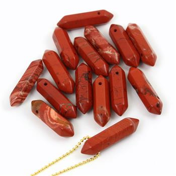Jaspis czerwony zawieszka grot 32x9mm