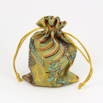 Woreczek żakardowy miodowy 14x10cm