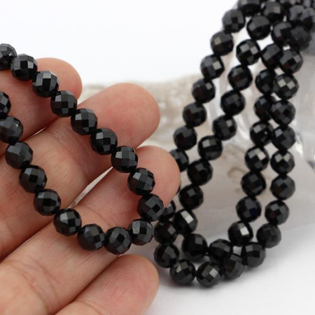 Spinel czarny kula fasetowana 6mm