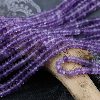Ametyst oponka fasetowana 4x2mm [sznur 39cm]
