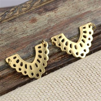 Ażurowa baza stal szlachetna pozłacana PVD HQ 25x16mm