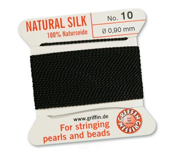 Griffin Nici jedwabne z igłą black 0,90mm [2m]