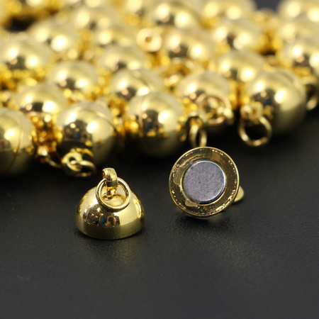 Zapięcie metalowe magnetyczne kula złota 10mm