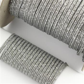 Sznurek sutasz POLSKI 3mm melanż popielaty + srebrny [1metr]