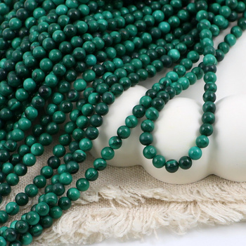 Malachit naturalny kula gładka 4mm [sznur 39cm]