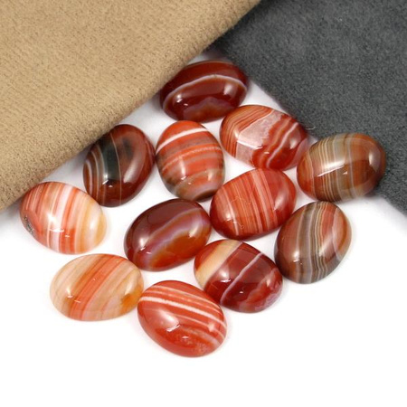 Kaboszon sardonyks brązowy owal 16x12mm [para]