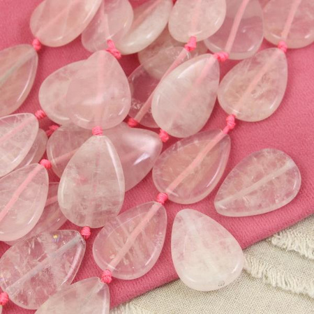 Kwarc różowy łezka zawieszka 34x25mm