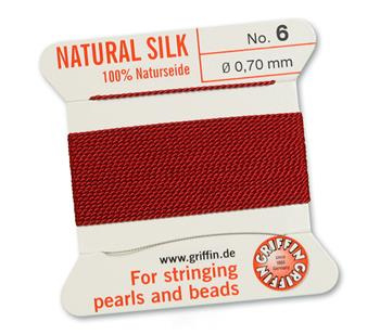 Griffin Nici jedwabne z igłą garnet 0,70mm [2m]