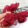 Szyfonowy kwiatek w tulejce bordowy 80mm