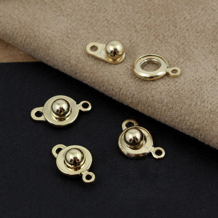 Zapięcie z kulką nakładane stal szlachetna pozłacana 15mm