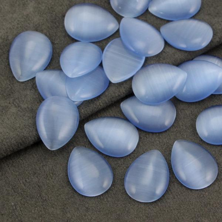 Kaboszon kocie oko łezka niebieska 20x15mm