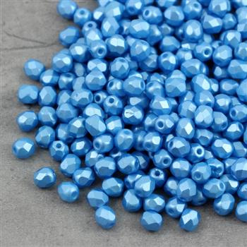 Fire Polish 4mm Alabaster Pastel Turquoise [20szt]