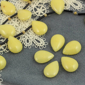 Jadeit łezka jasna żółta 18x13mm