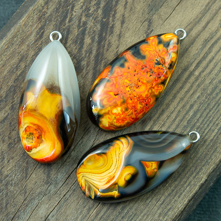 Zawieszka agat łezka 40x20mm pomarańczowa