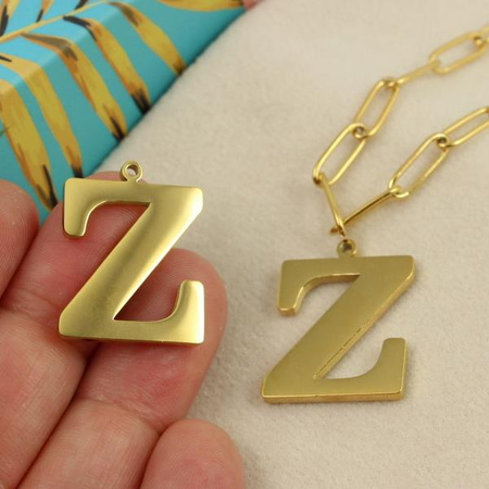 Zawieszka stal szlachetna pozłacana 25mm litera Z