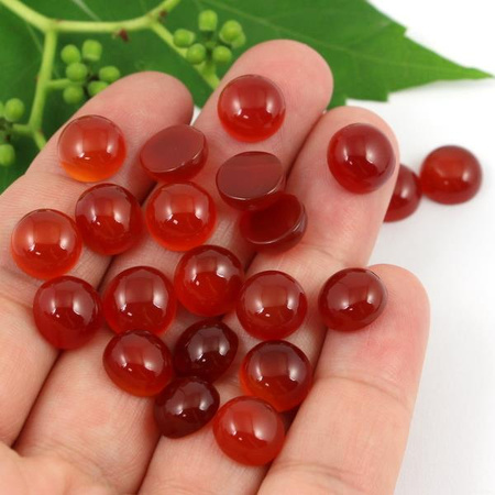 Kaboszon agat brazylijski moneta brązowa 10mm