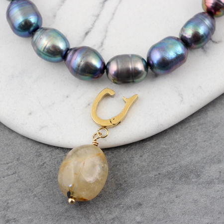 Krawatka wymienna do zawieszek stal szlachetna pozłacana 12x8mm