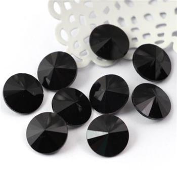 Kaboszon szklany moneta stożkowa fasetowana jet 12mm
