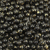 Round Beads Jet Gold Splash 6mm [20szt]
