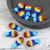 Szklana kolorowa ryba 20x10mm