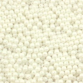 Round Beads Powdery - Pastel White 4mm [50szt]